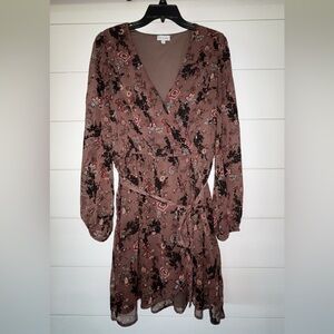 Kit & Sky Floral Faux Wrap Dress